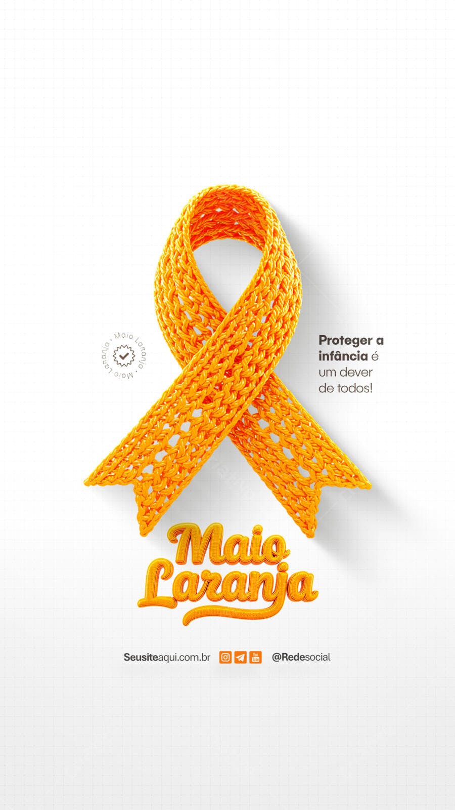 Flyer Maio Laranja PSD Editável