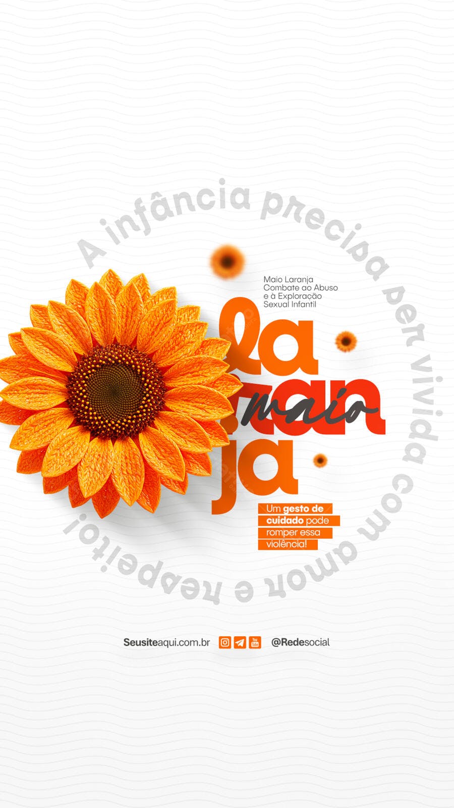 Flyer Maio Laranja PSD Editável