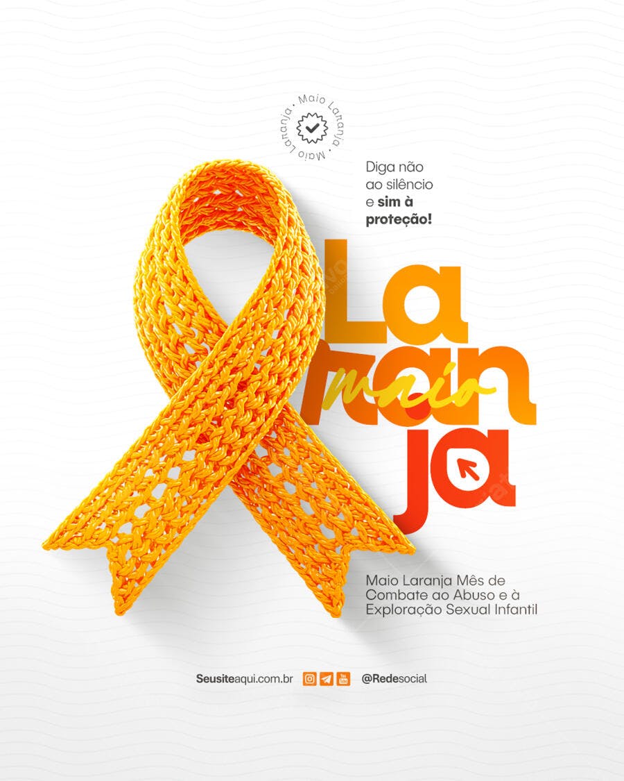 Flyer Maio Laranja PSD Editável