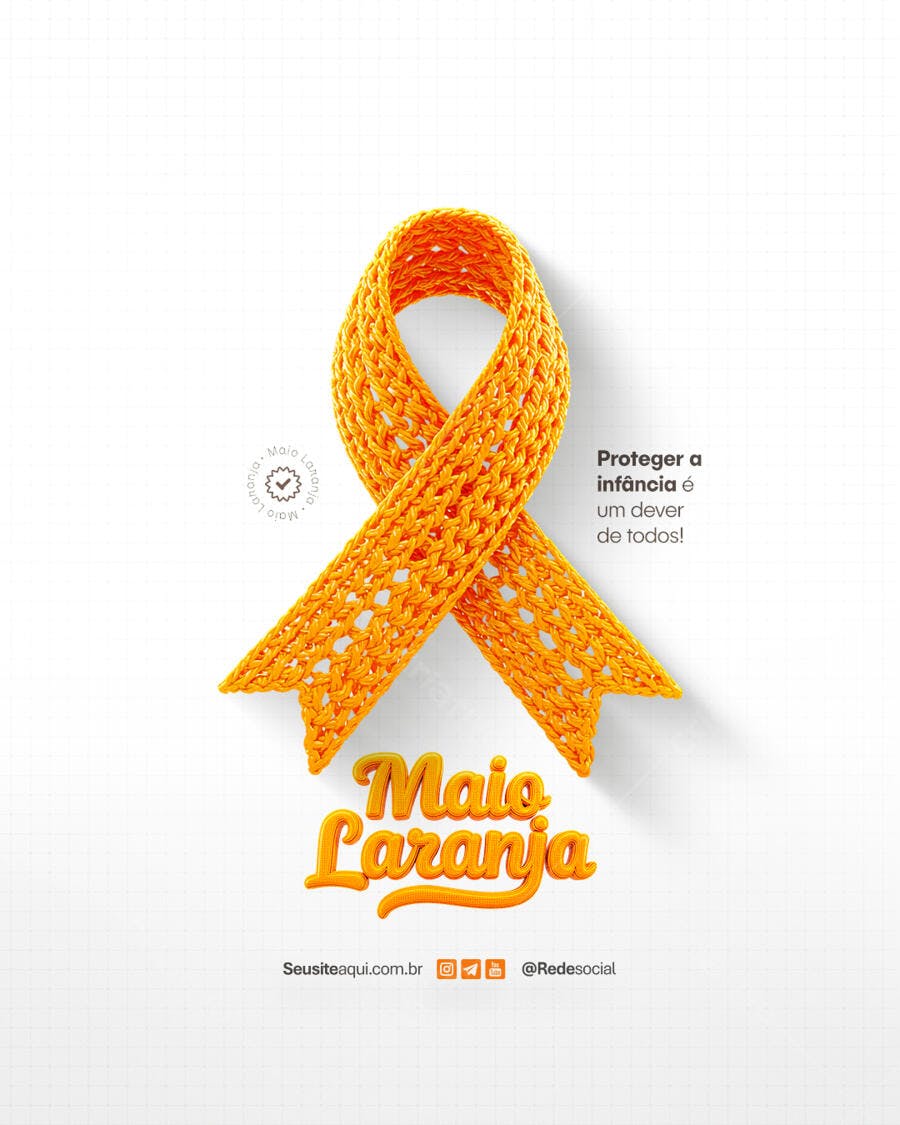 Flyer Maio Laranja PSD Editável