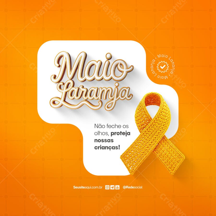 Post para Maio Laranja PSD Editável