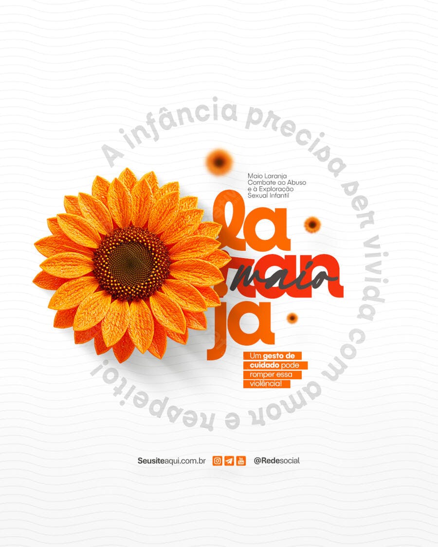 Flyer Maio Laranja PSD Editável