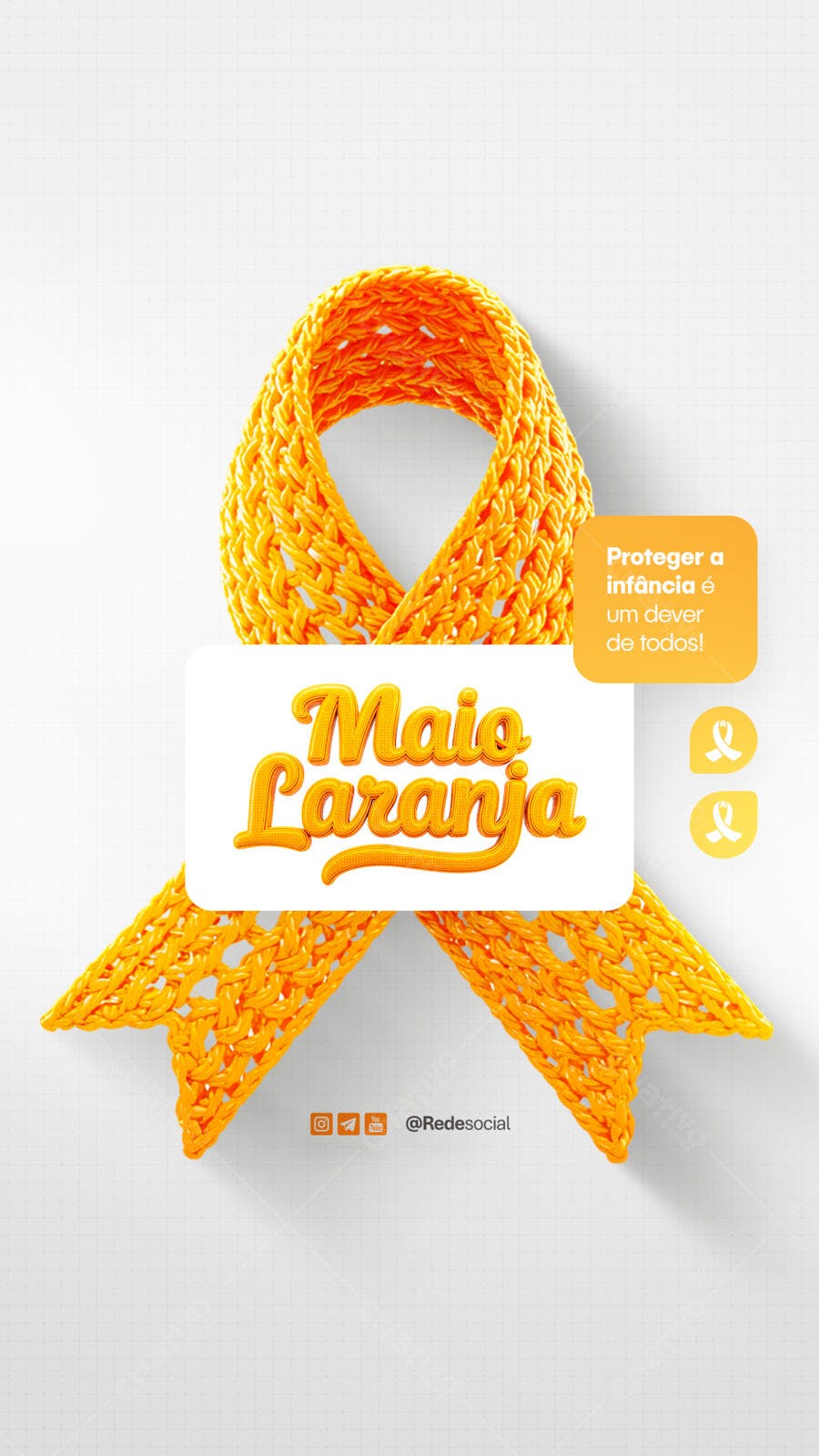 Flyer Maio Laranja PSD Editável