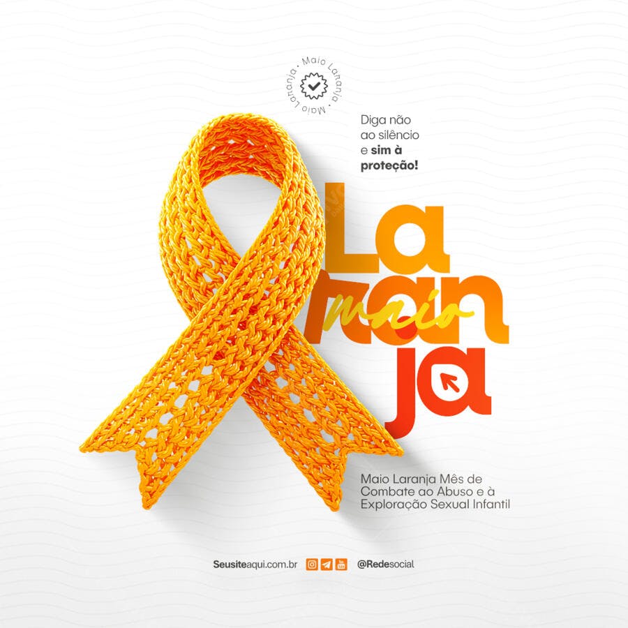 Flyer Maio Laranja PSD Editável