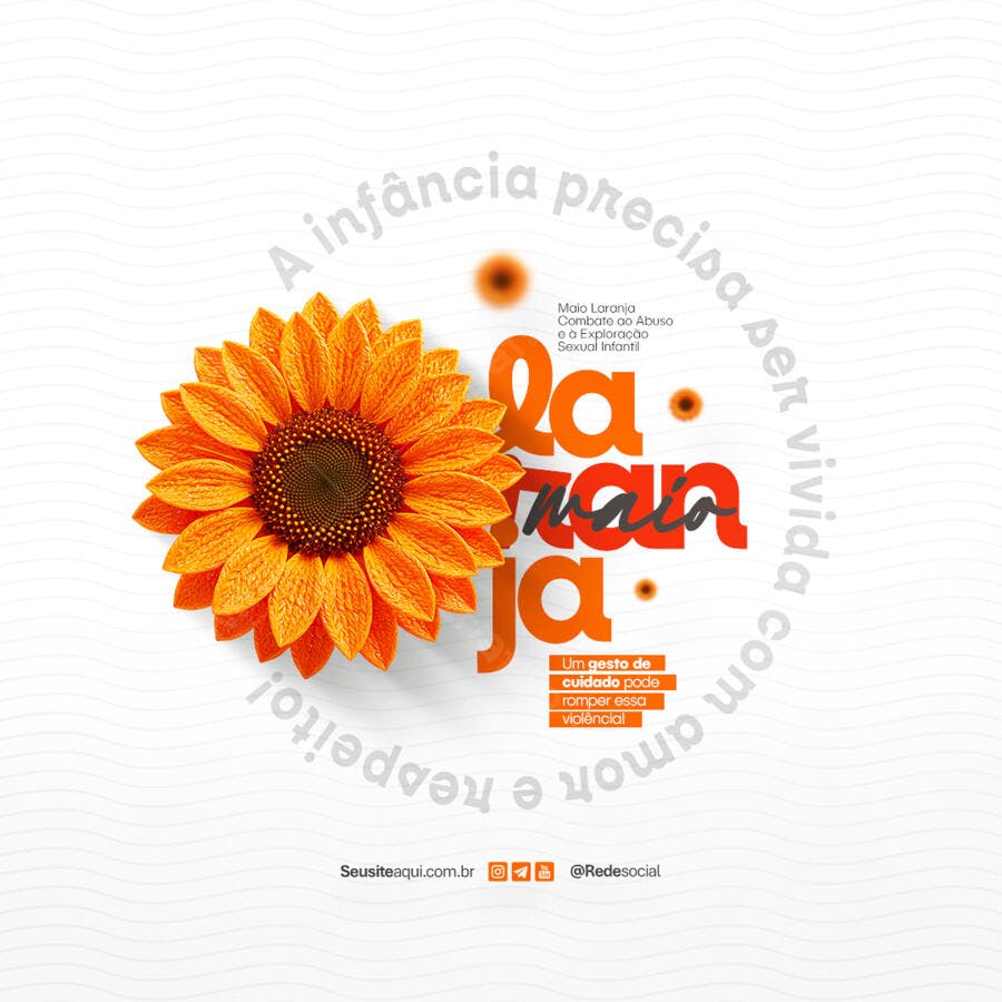 Flyer Maio Laranja PSD Editável