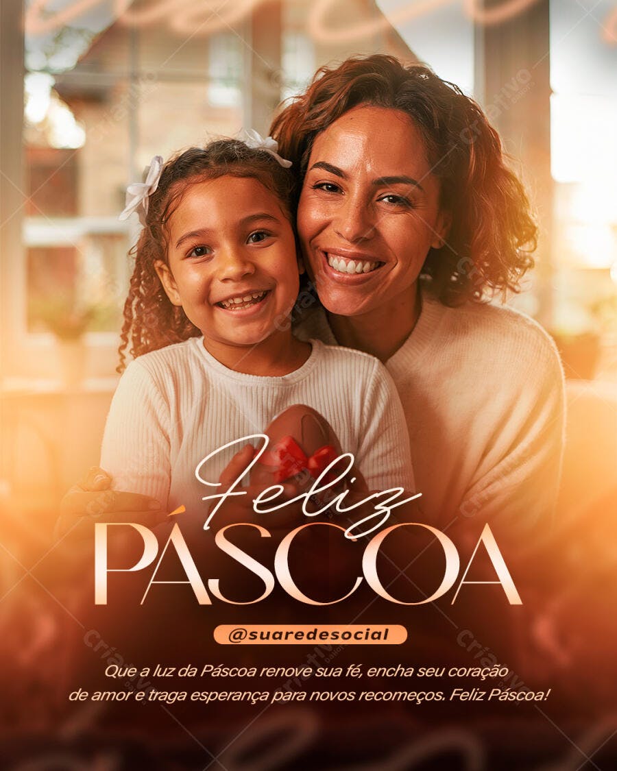 Postagem Feliz Páscoa PSD Editável