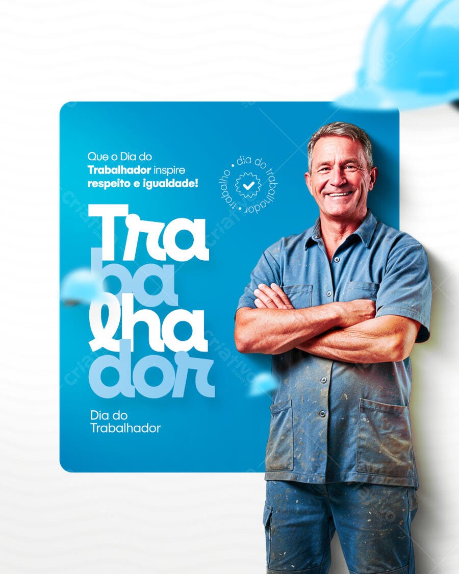 Post para o Dia do Trabalhador PSD Editável
