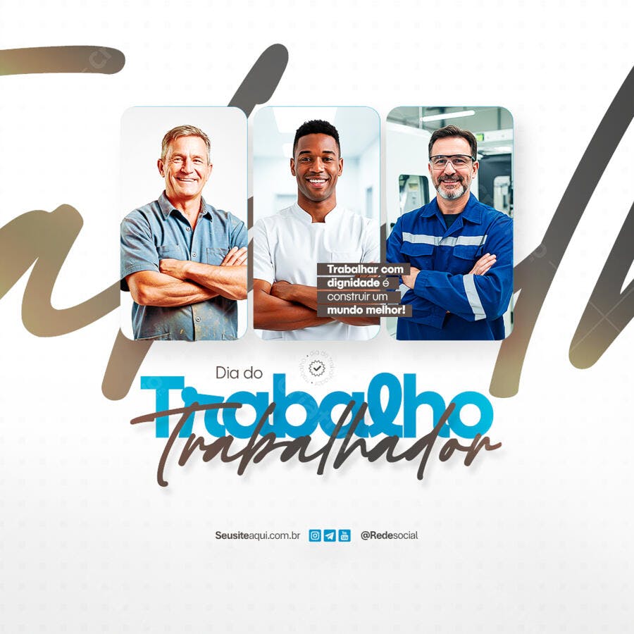 Postagem Dia do Trabalhador PSD Editável
