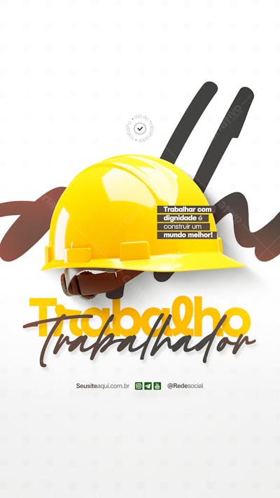 Dia do trabalho Dia do Trabalhador 1 de Maio Social Media PSD Editável (1)