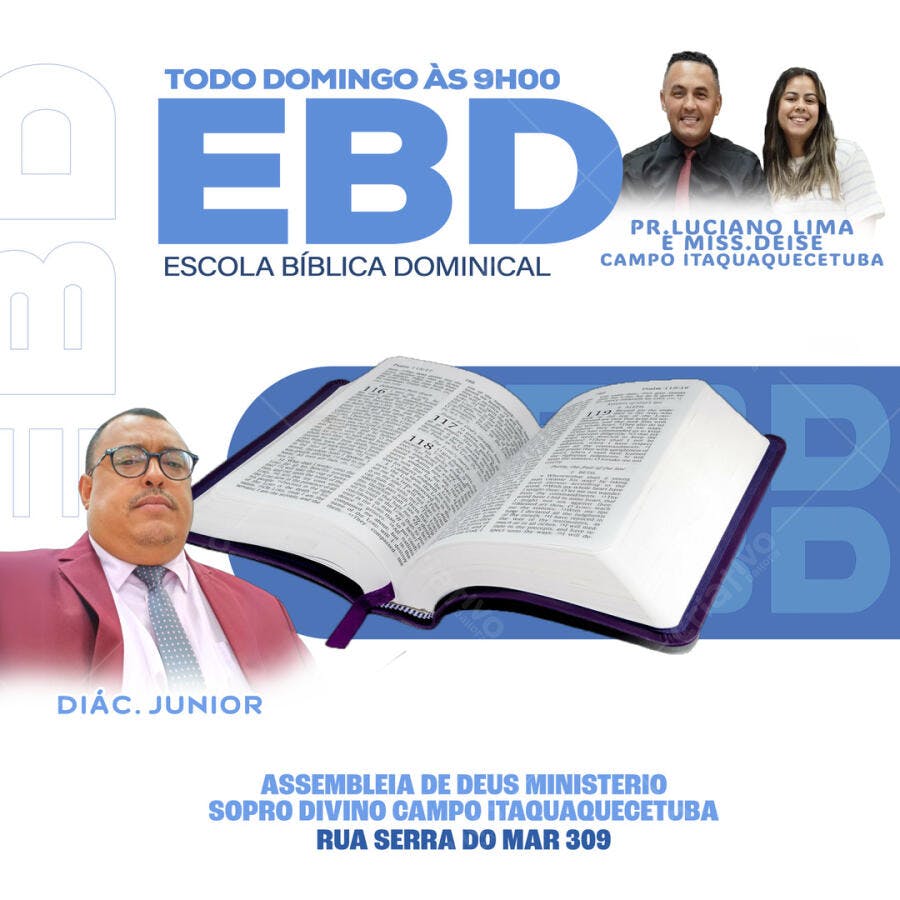 Flyer Escola Bíblica Dominical PSD Editável