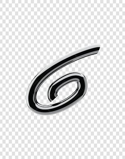 Chrome 3D Lettering Set Numerical numbers (7)
