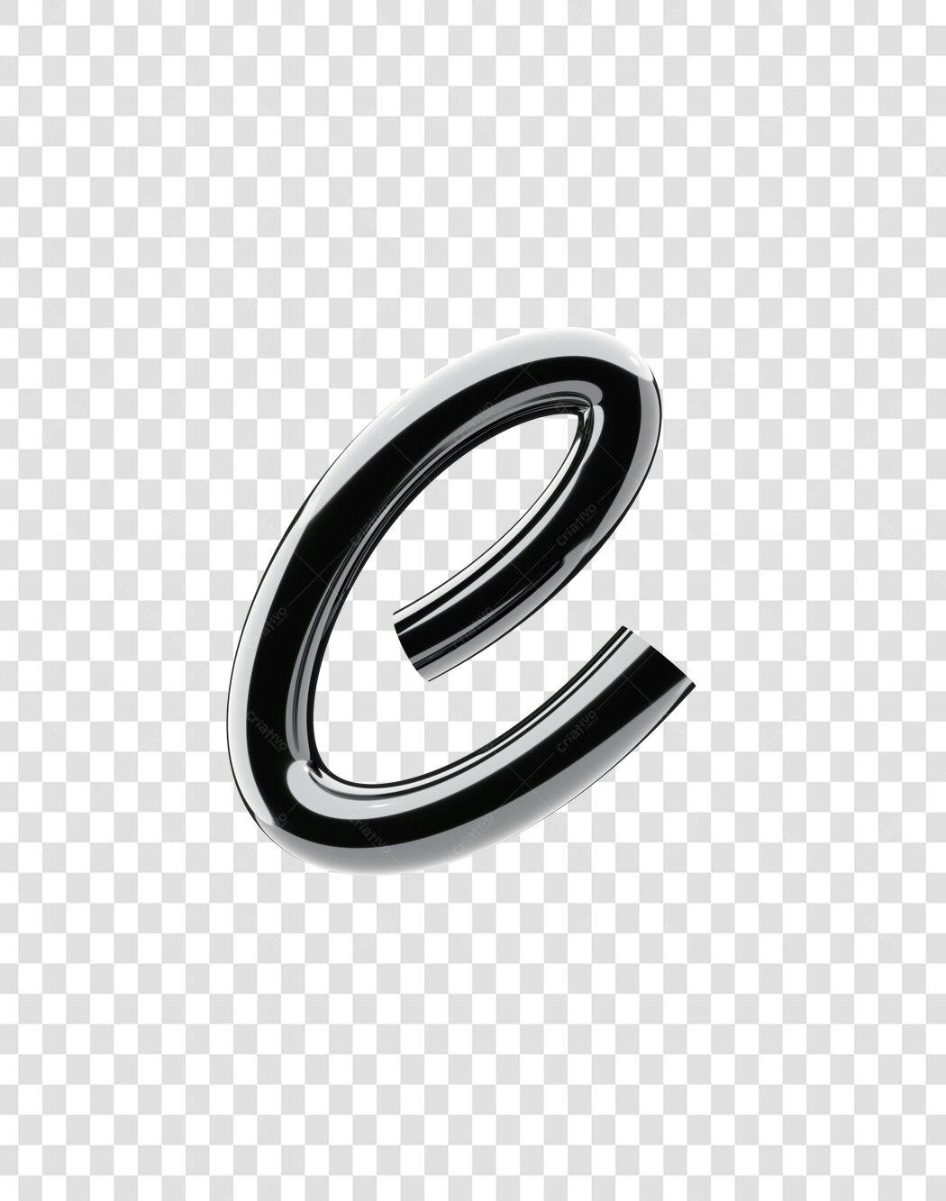 Logo da letra C cromada PNG com fundo transparente