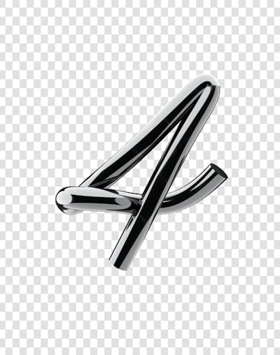 Chrome 3D Lettering Set Numerical numbers (5)