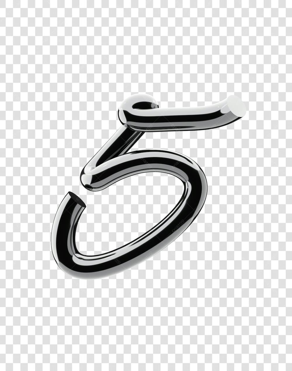 Chrome 3D Lettering Set Numerical numbers (6)