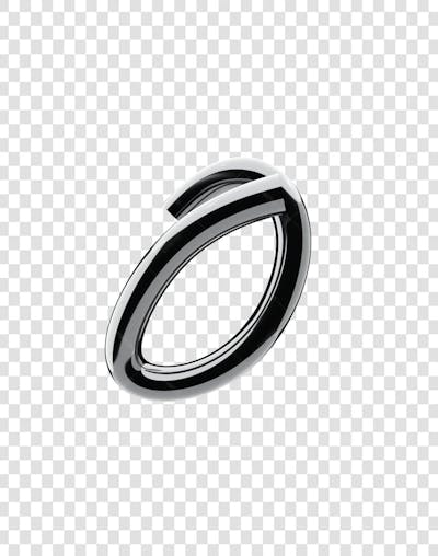 Chrome 3D Lettering Set Aphabet Letters (15)