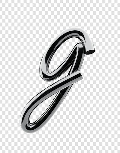 Chrome 3D Lettering Set Aphabet Letters (7)