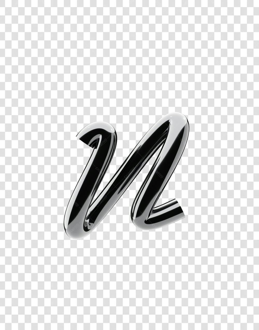 Chrome 3D Lettering Set Aphabet Letters (14)