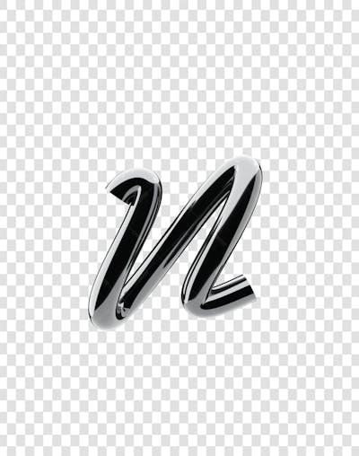 Chrome 3D Lettering Set Aphabet Letters (14)