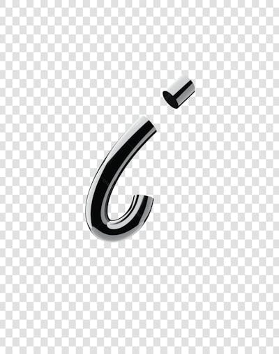 Chrome 3D Lettering Set Aphabet Letters (9)
