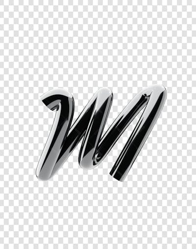 Chrome 3D Lettering Set Aphabet Letters (13)
