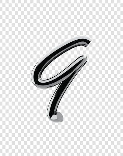 Chrome 3D Lettering Set Numerical numbers (10)