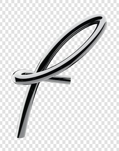 Chrome 3D Lettering Set Aphabet Letters (6)