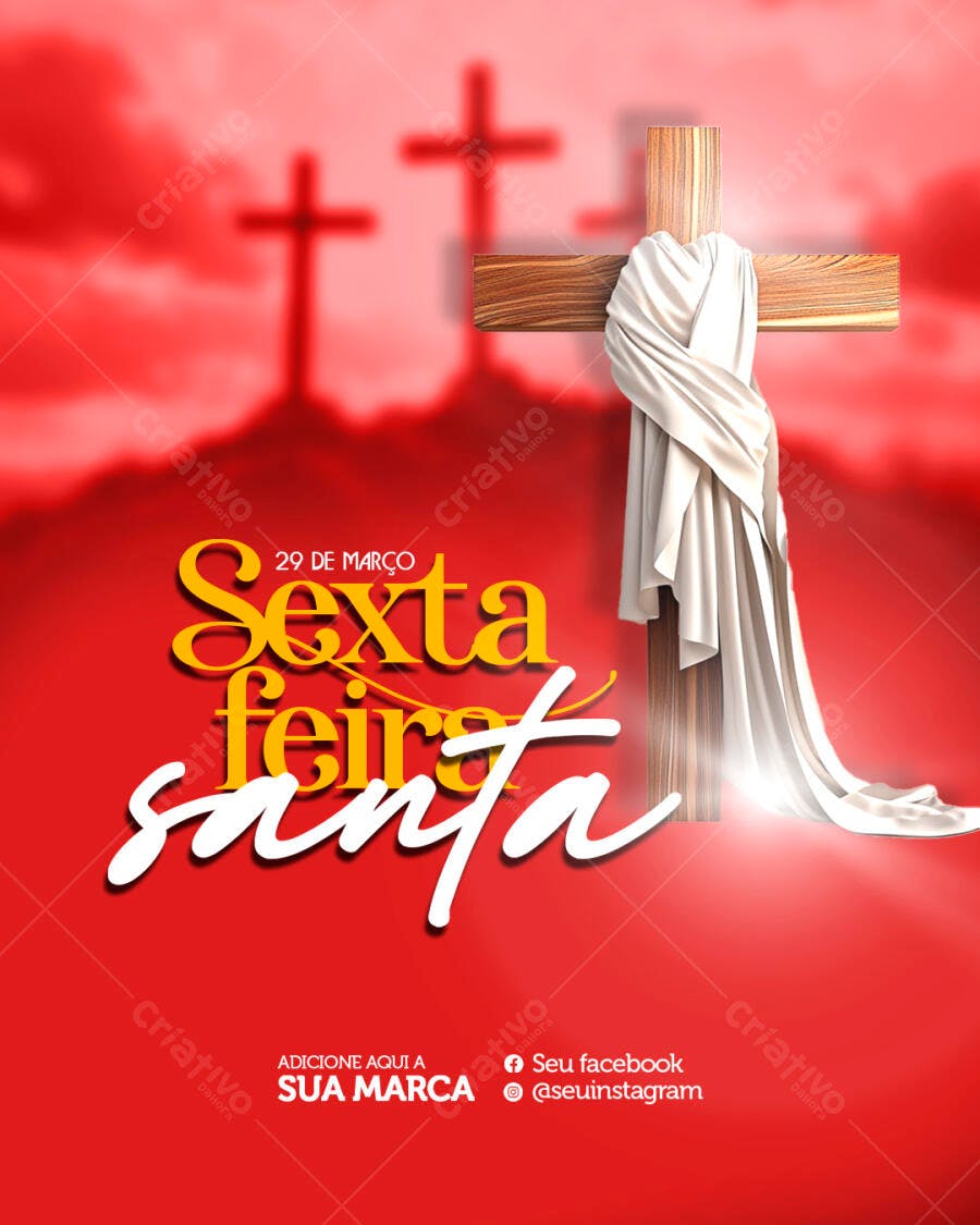 Flyer para Sexta-Feira Santa PSD Editável