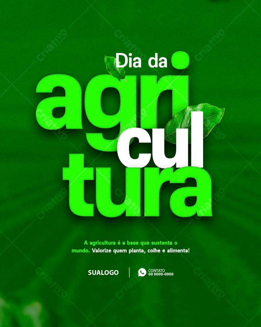 Post para o Dia da Agricultura PSD Editável