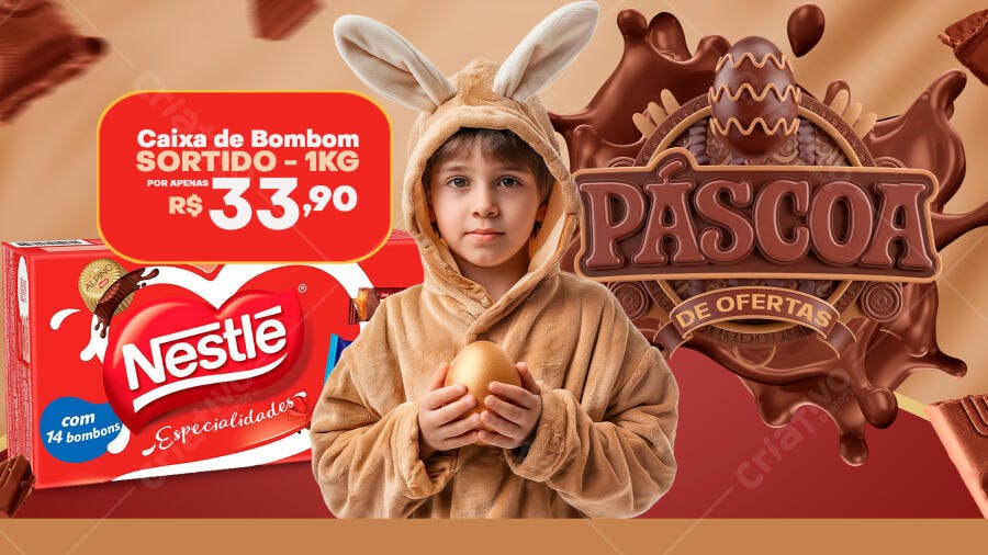 Banner Páscoa Nestlé PSD Editável