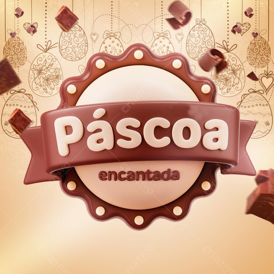 Logo Páscoa PSD Editável