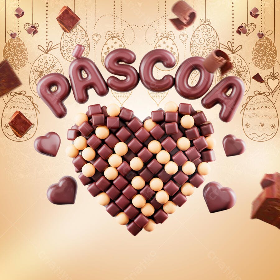 Flyer Páscoa com Chocolate PSD Editável