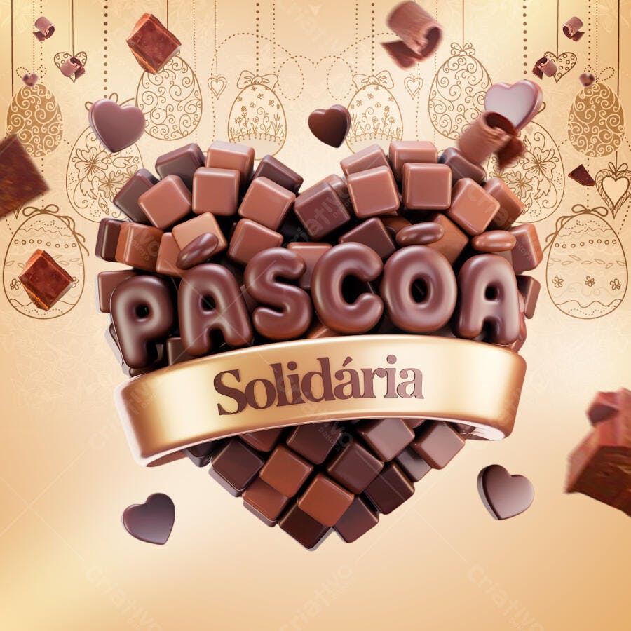 Flyer Páscoa Solidária PSD Editável