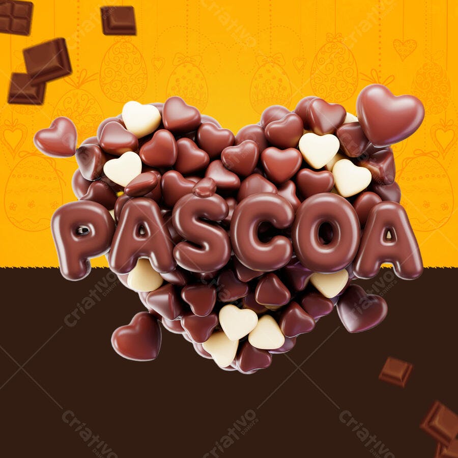 Flyer Páscoa com Chocolates PSD Editável