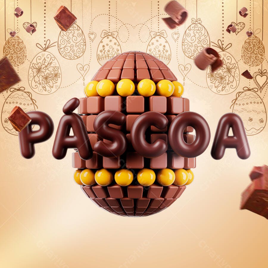 Flyer Páscoa Chocolate PSD Editável