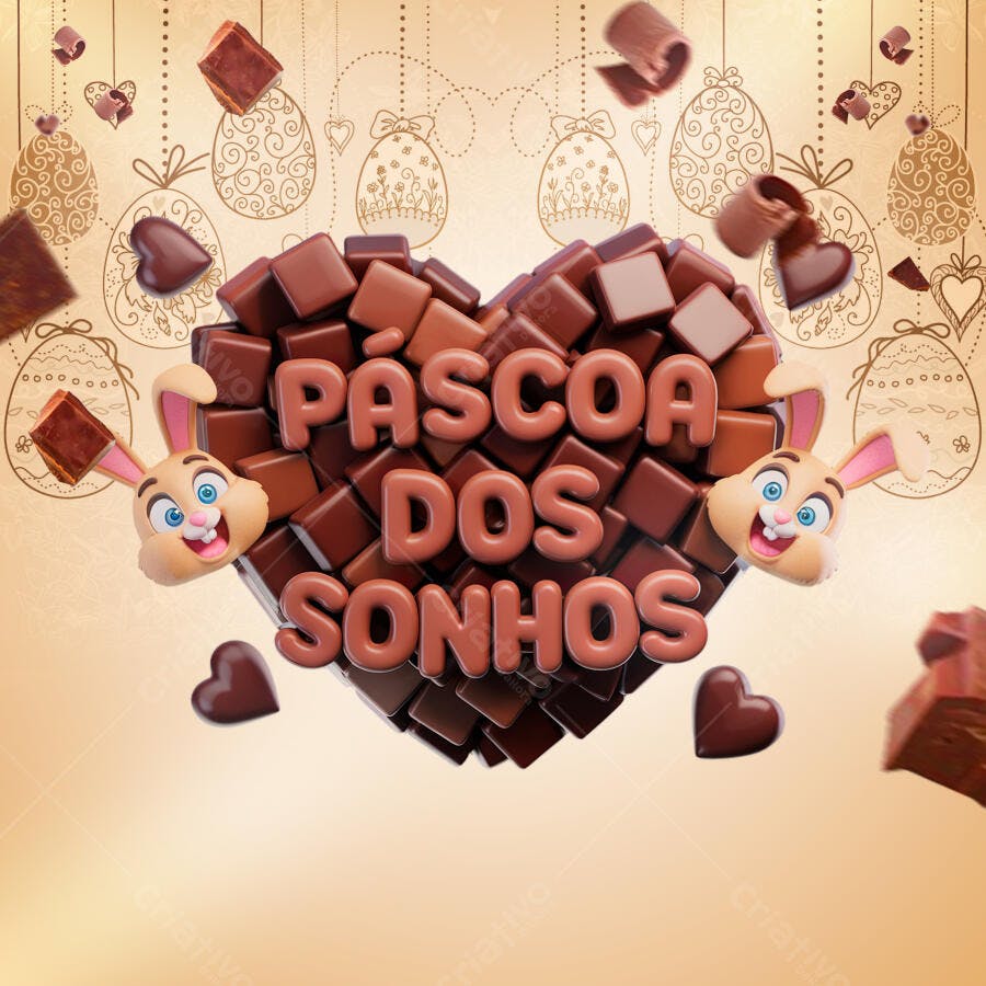 Flyer Páscoa dos Sonhos PSD Editável