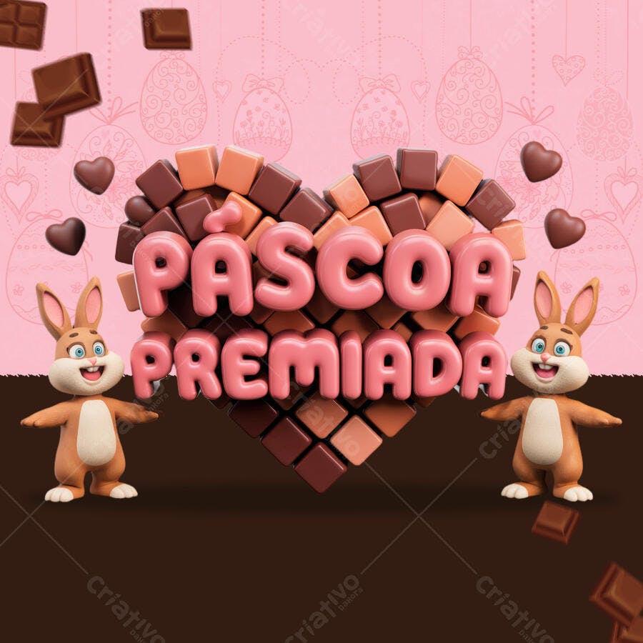 Flyer Páscoa Premiada PSD Editável