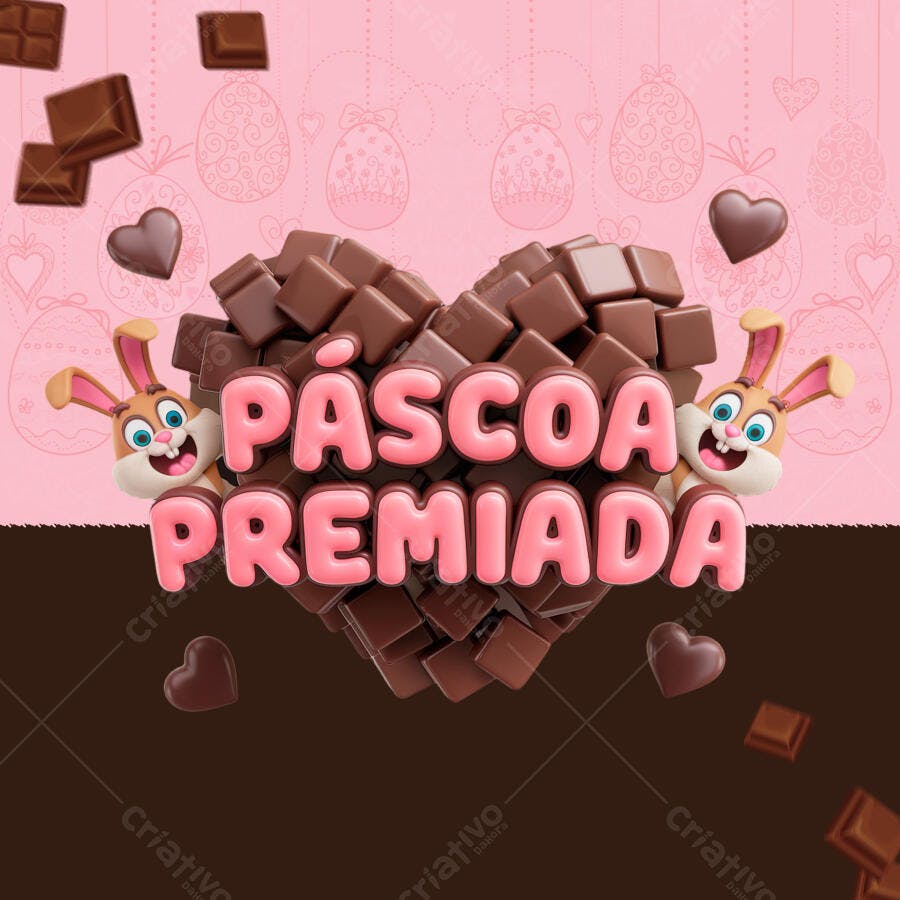 Flyer Páscoa Premiada PSD Editável