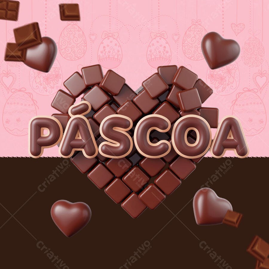 Flyer Páscoa com Chocolates PSD Editável