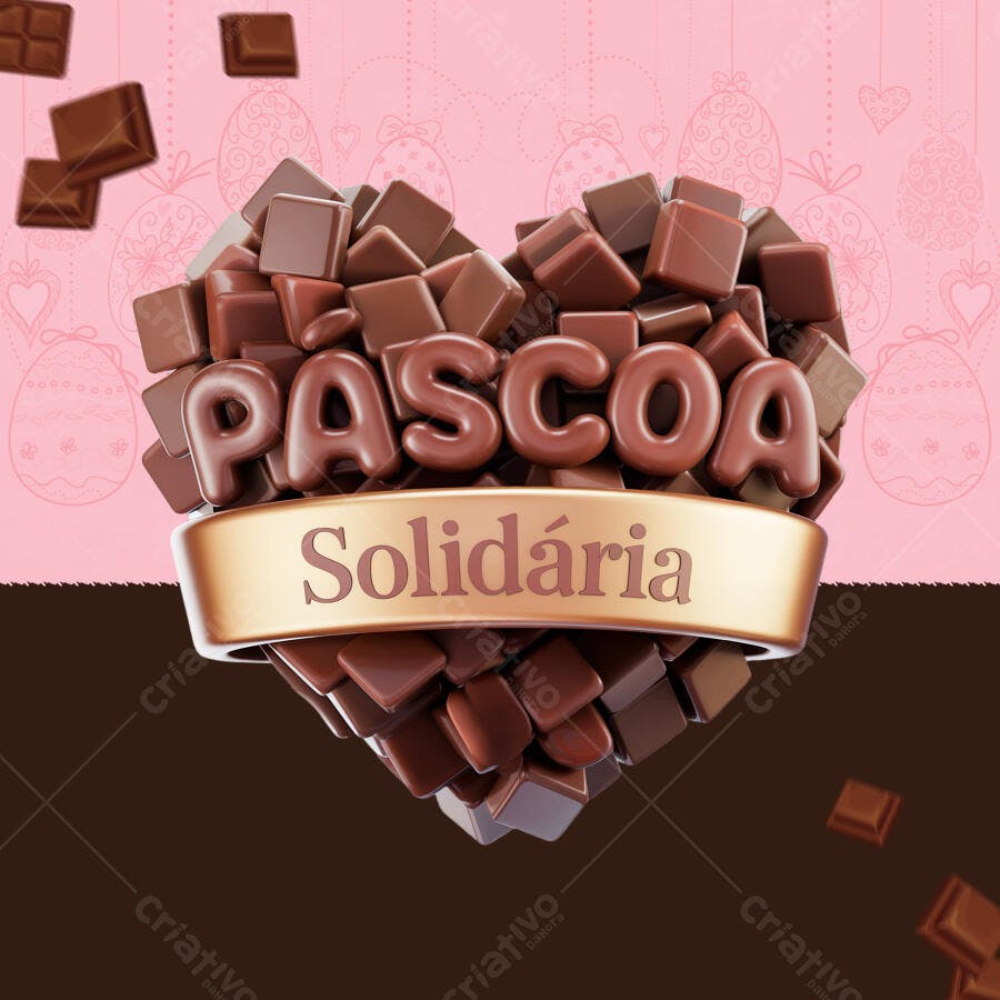 Flyer Páscoa Solidária PSD Editável