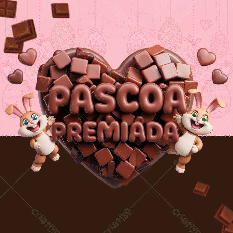 Flyer Páscoa Premiada PSD Editável