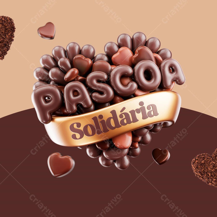 Flyer Páscoa Solidária PSD Editável