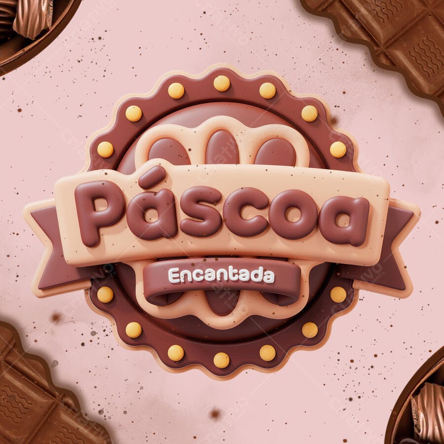 Logo Páscoa PSD Editável