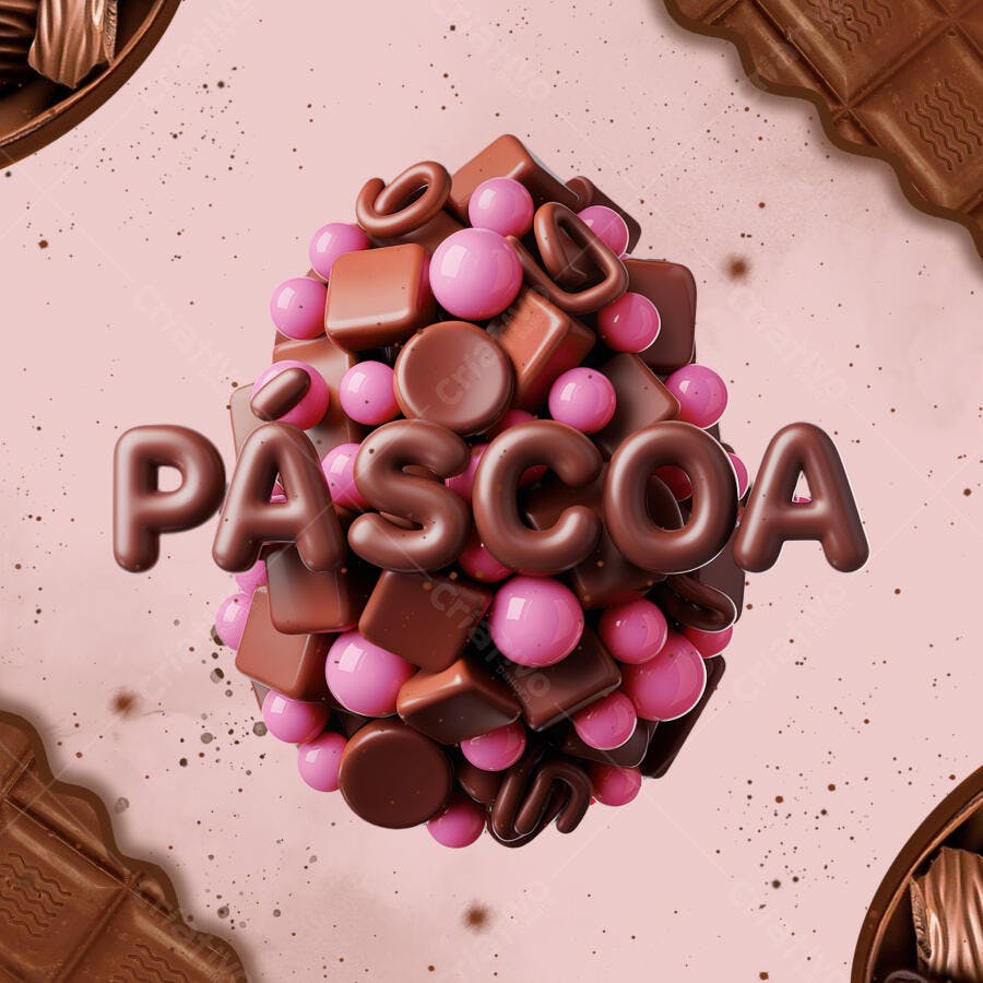 Arte Páscoa em PSD Editável