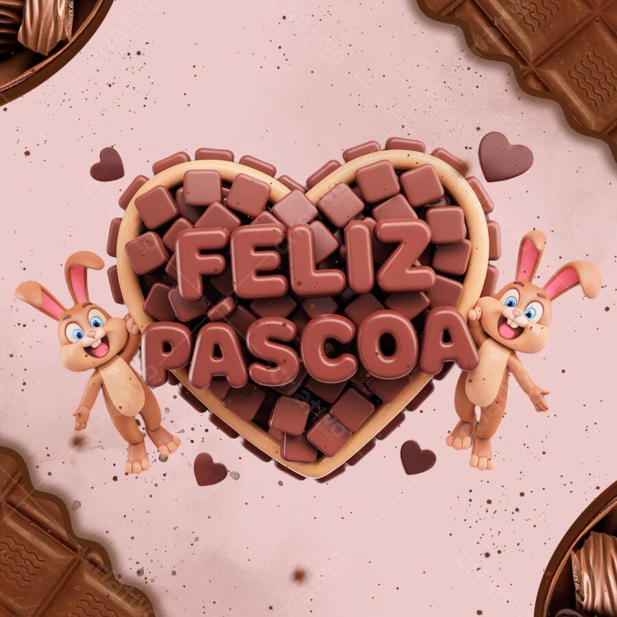 Postagem Feliz Páscoa PSD Editável