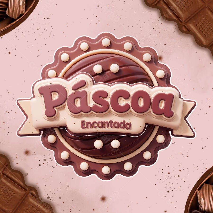 Logo Páscoa PSD Editável