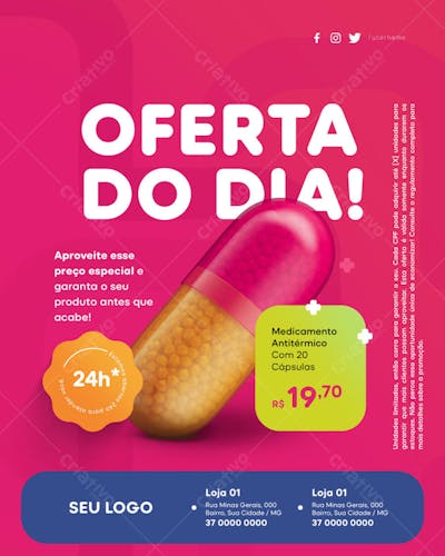 Psd Editável - Farmácia - Oferta do dia 04-25