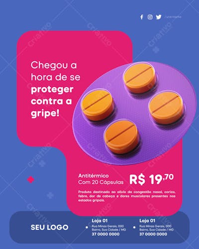 Psd Editável - Farmácia - Contra a Gripe 04-25