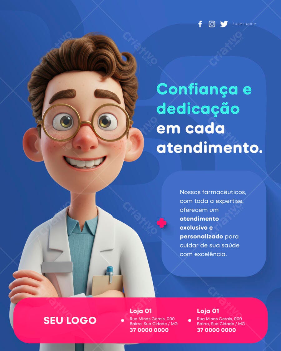 Post para Farmácia PSD Editável