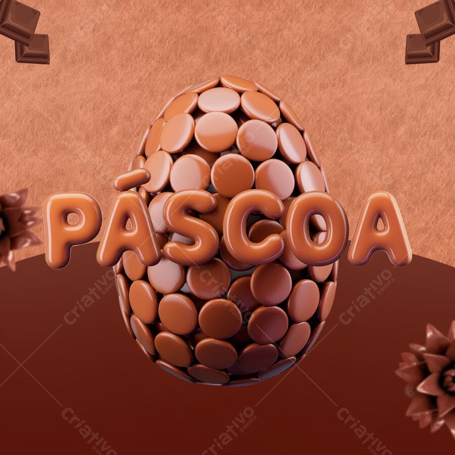 Flyer Páscoa Chocolate PSD Editável