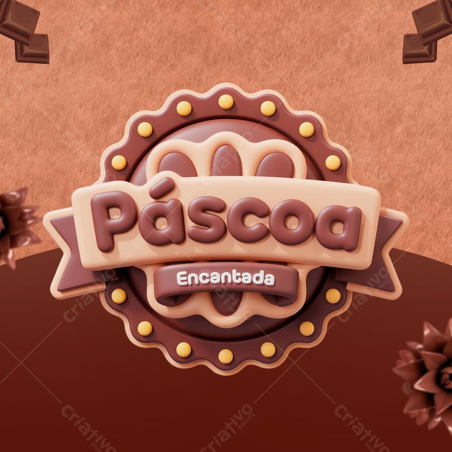 Logo Páscoa PSD Editável